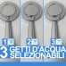 Kit Soffione Doccia Inox Con Tubo Flessibile 1,5mt Supporto A Muro Getto Regolabile Finitura Cromata Dimensione 