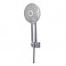 Kit Soffione Doccia Inox Con Tubo Flessibile 1,8mt E Supporto A Muro 6964