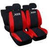 Coprisedili Auto Compatibili 3008 Hybrid Nero/Rosso| Made In Italy | Set CopriSedile Anteriori e Posteriori | Copri Poggiatesta Incluso | Accessori Interni