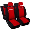 Coprisedili per panda Hybrid con logo post. 60/40 bicolore rosso / nero