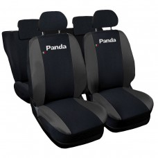 Coprisedili compatibili per Panda hybrid con logo post. 50/50 bicolore grigio scuro nero