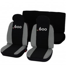 Coprisedili Compatibili con 600 Seicento bicolore nero - grigio chiaro