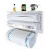 Dispenser triplo da cucina per rotolo carta, carta alluminio, pellicola alimenti cod.5821
