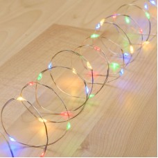 2 MICROLED CATENA LINEARE 50 LED MULTICOLOR 5M BATTERIA 3 GIOCHI DI LUCE NATALE